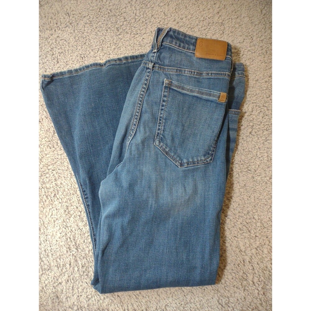 Sterling & Stitch Flare Jeans Womens 34x32 Light Stretch Medium Wash